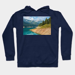 Low Water in Sauris Lake, North Italy Hoodie